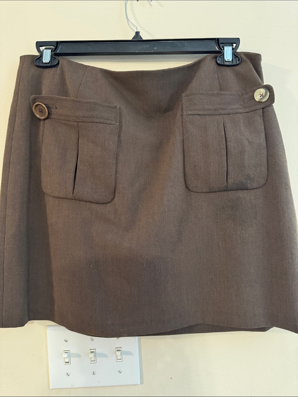 Max Studio Brown Mini Skirt with Front Pockets